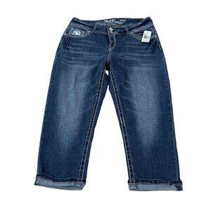 WallFlower 18W Vintage Style Crop Jeans Rhinestone Measuring 36x22 New